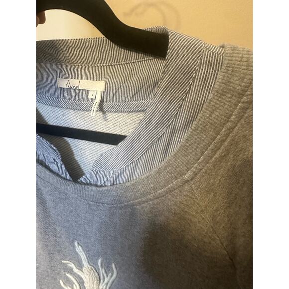 Anthropologie Floreat Top Women's Flutter Layered Shirt Beaded Embellished Small - Picture 8 of 9